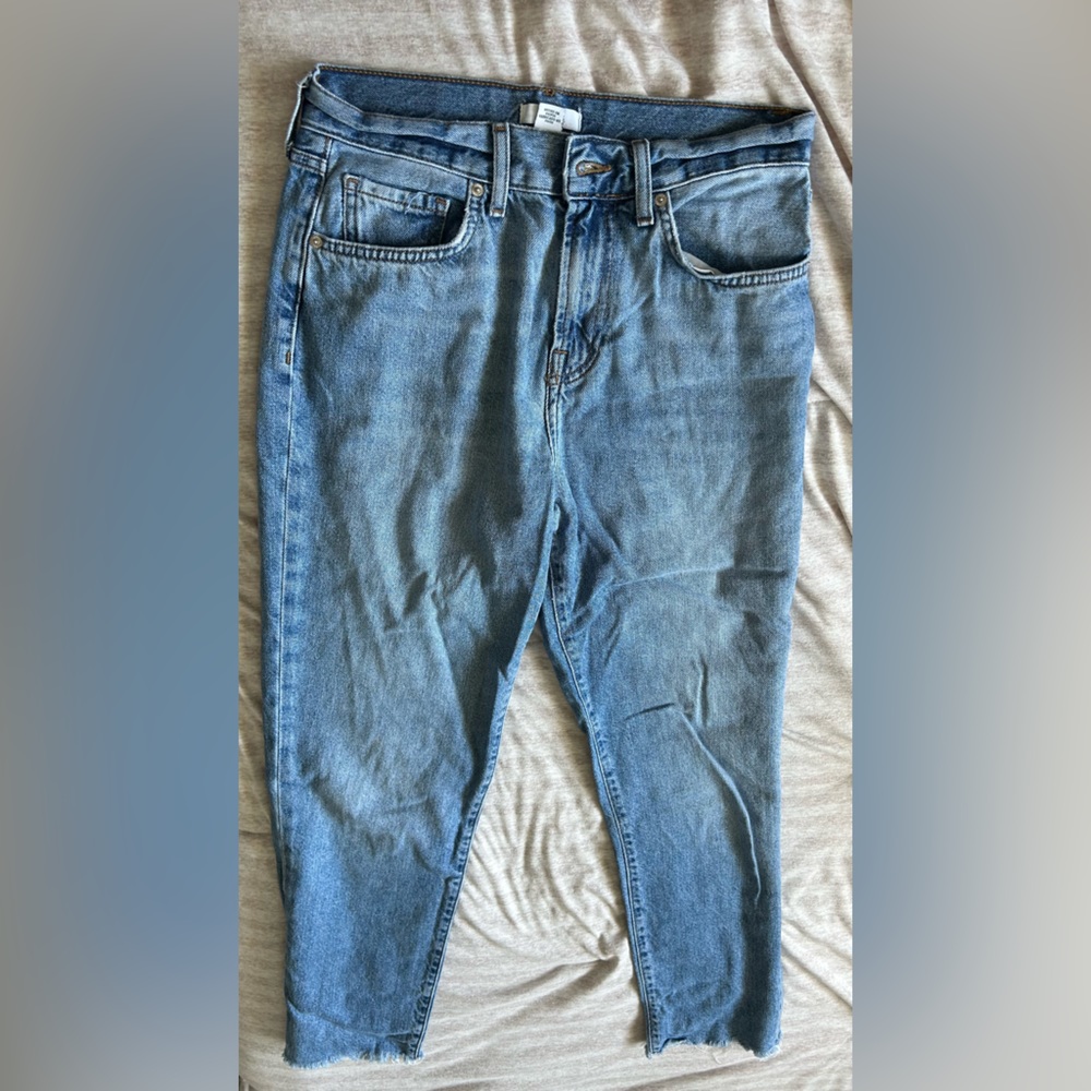 light wash straight leg jeans